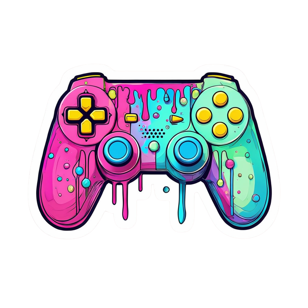 Vibrant Game Controller - Bubble-free stickers