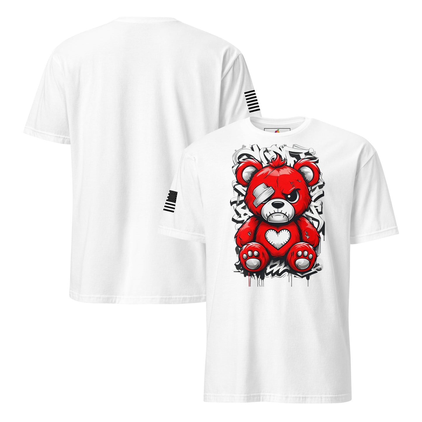 Red Graffiti Bear White Tee - Unisex classic tee