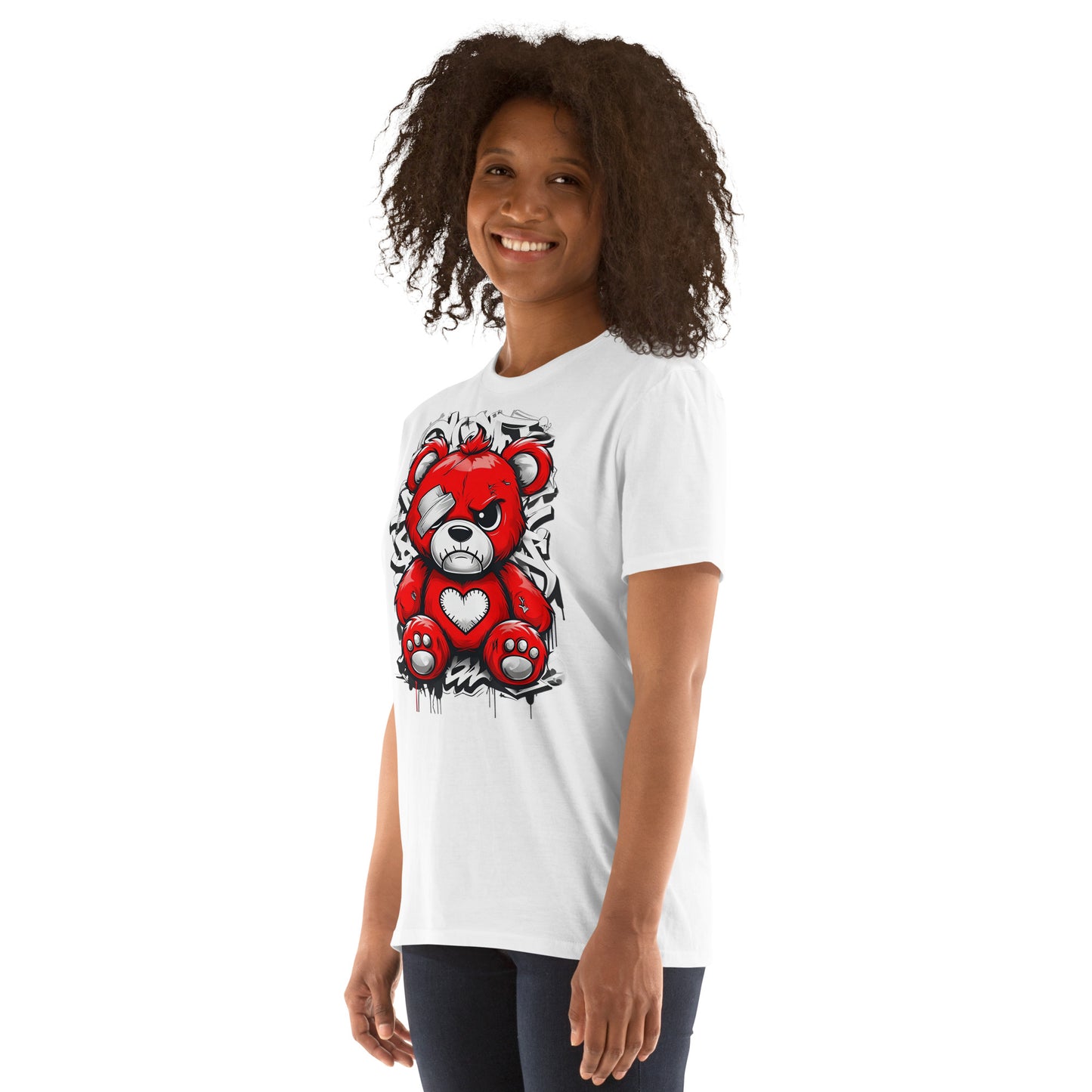 Red Graffiti Bear White Tee - Unisex classic tee