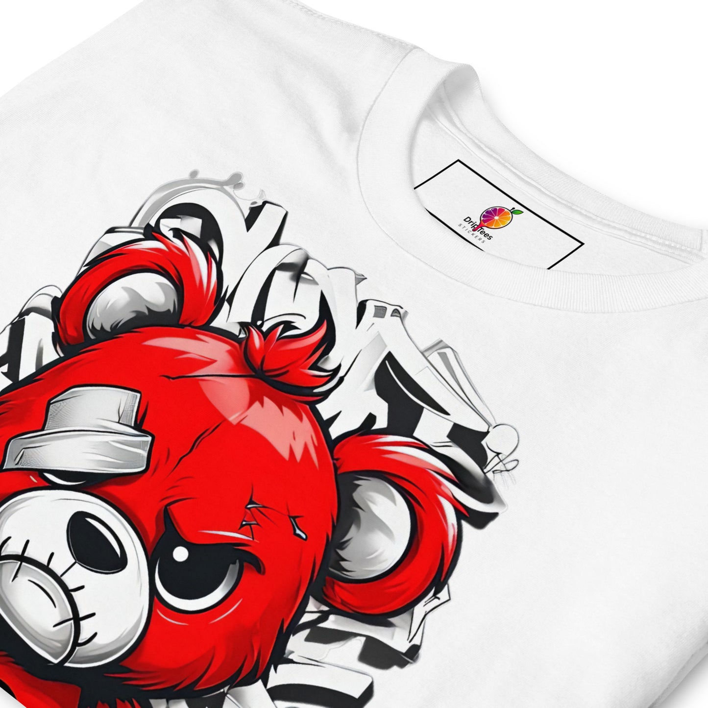 Red Graffiti Bear White Tee - Unisex classic tee