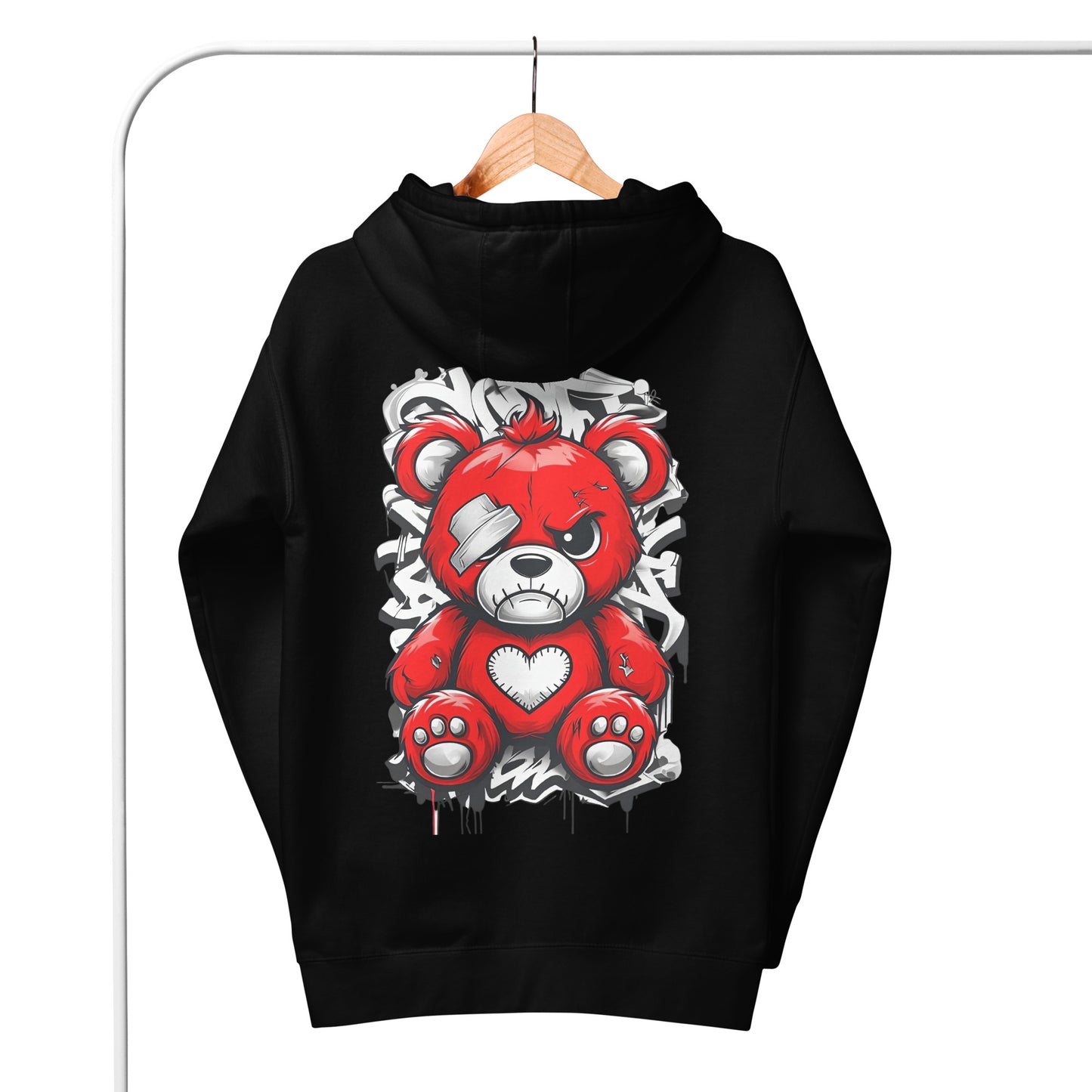 Red Graffiti Bear - Unisex Hoodie