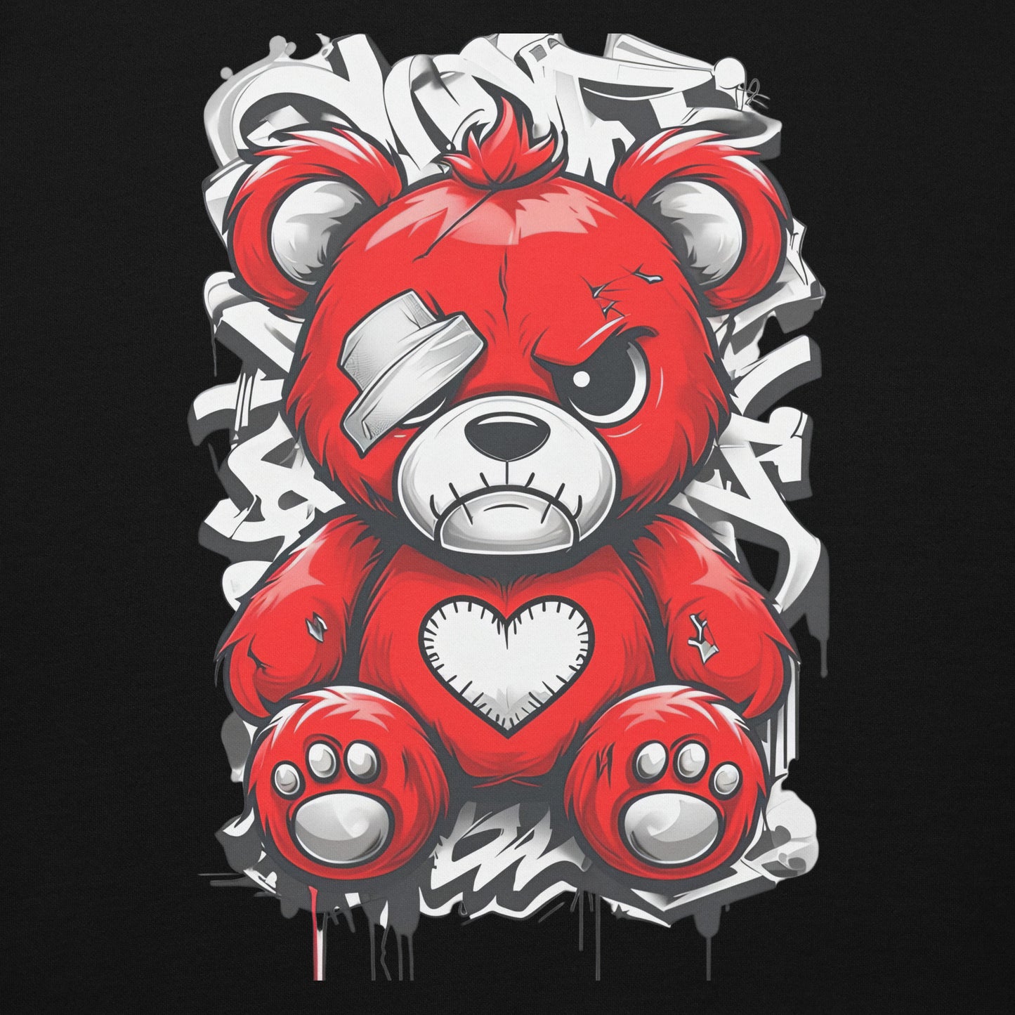 Red Graffiti Bear - Unisex Hoodie